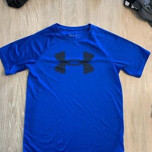 Under Armour Blue Short Sleeve Tee with Bold Logo